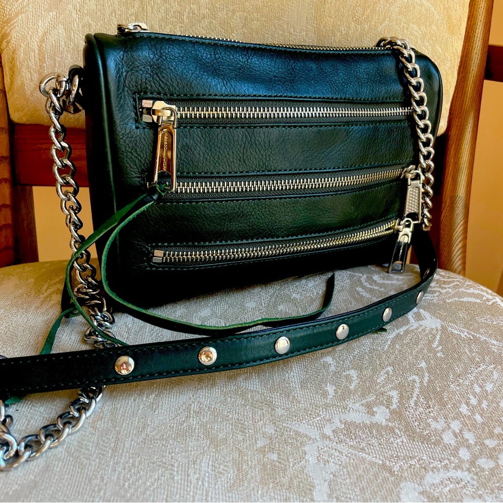 Rebecca Minkoff Leather Shoulder Crossbody Bag dark green